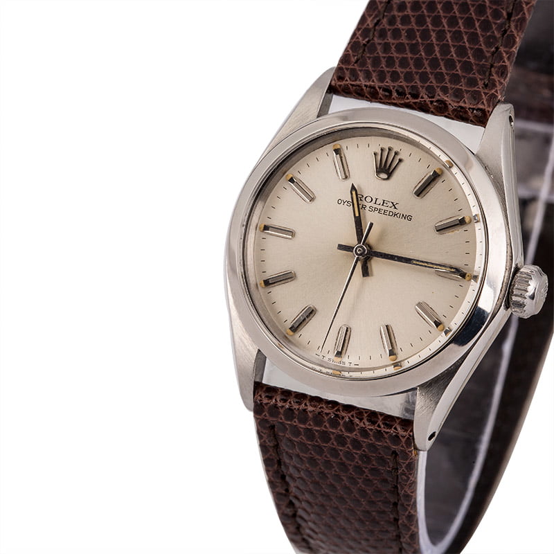 Vintage Rolex SpeedKing Model 6430 Brown Leather Strap