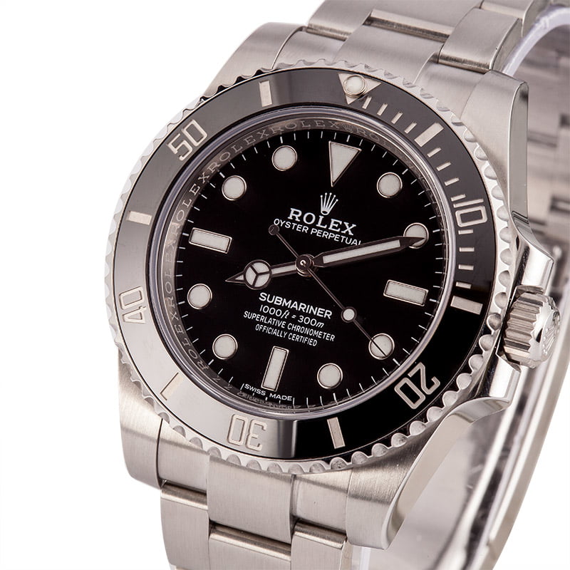 Rolex No Date Submariner 114060 Ceramic Timing Bezel