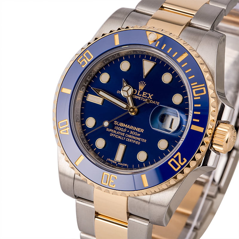 Used Rolex Submariner 116613 Two Tone with Sunburst Blue