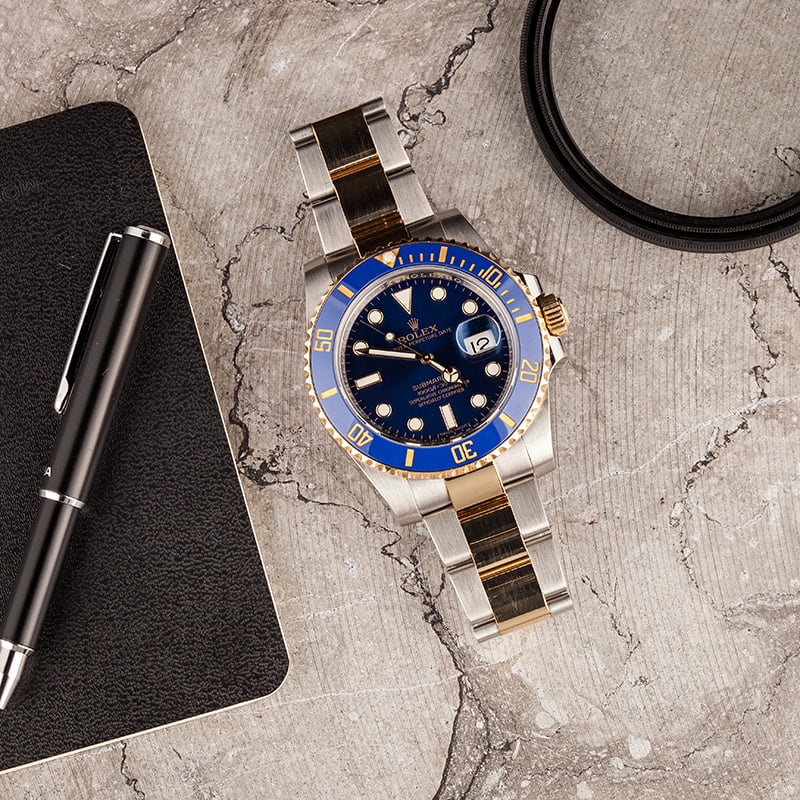 Rolex Blue Submariner 116613 Steel and Gold