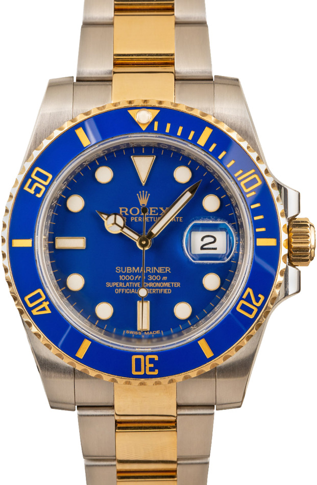 Image of Certified Rolex Submariner 116613 Matte Blue Dial