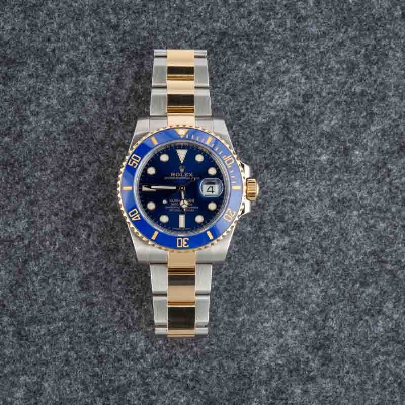 Pre-owned Rolex Ceramic Submariner 116613 Blue Bezel