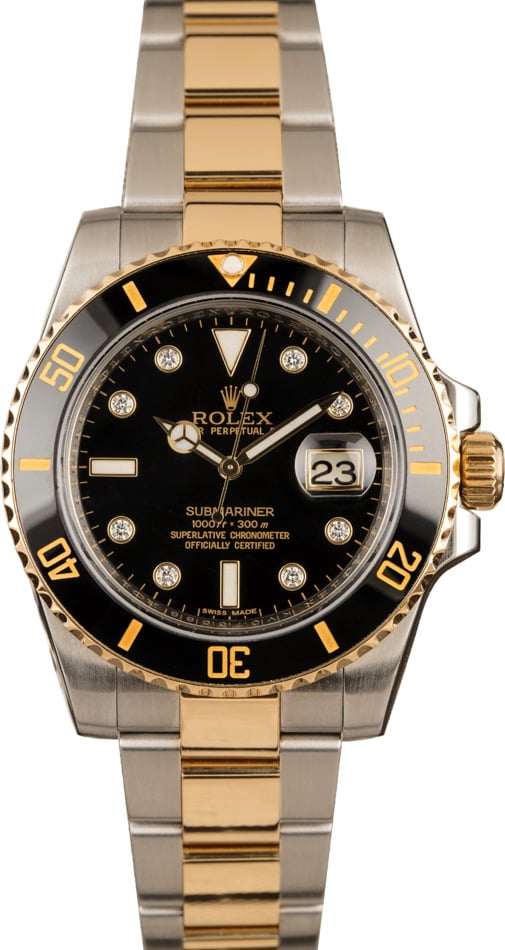 Rolex Diamond Submariner 116613 Two Tone