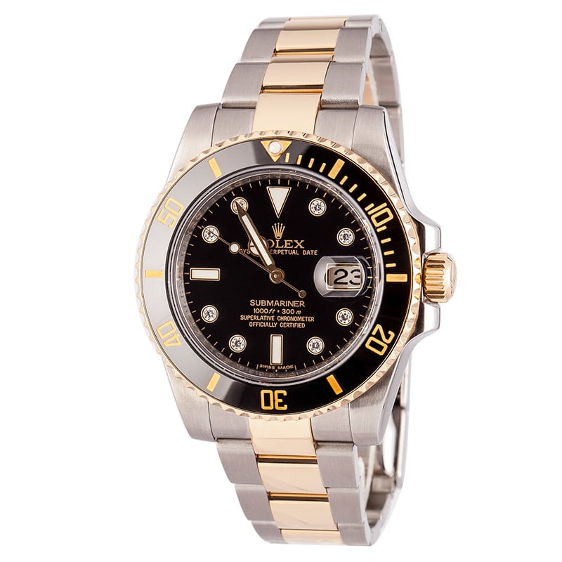 Rolex Diamond Submariner 116613 Two Tone