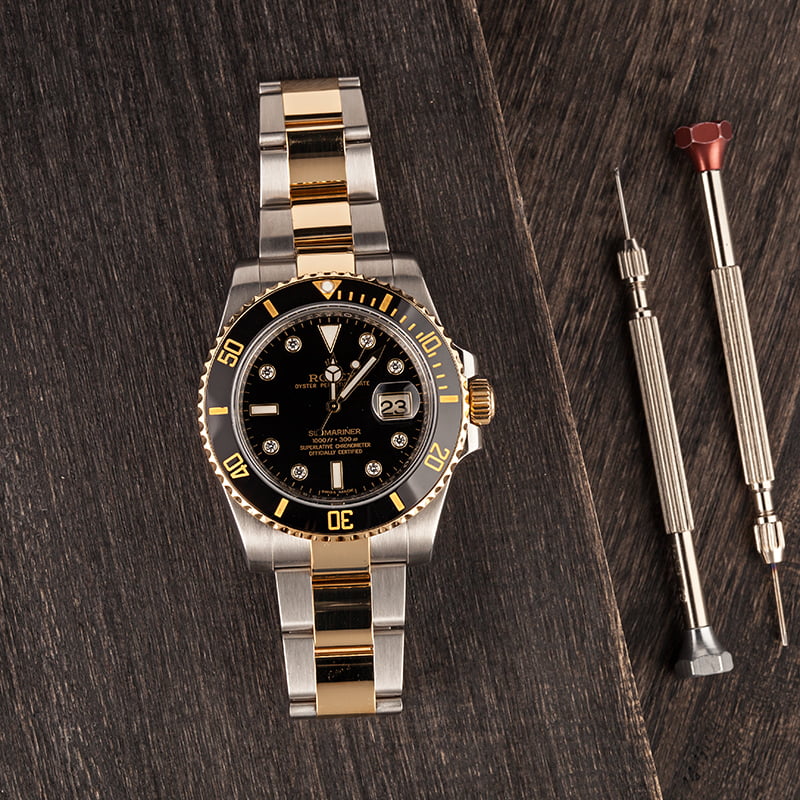 Rolex Diamond Submariner 116613 Two Tone