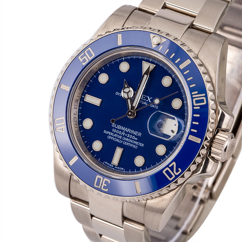 Pre Owned Rolex Submariner 116619 Ceramic Blue Bezel