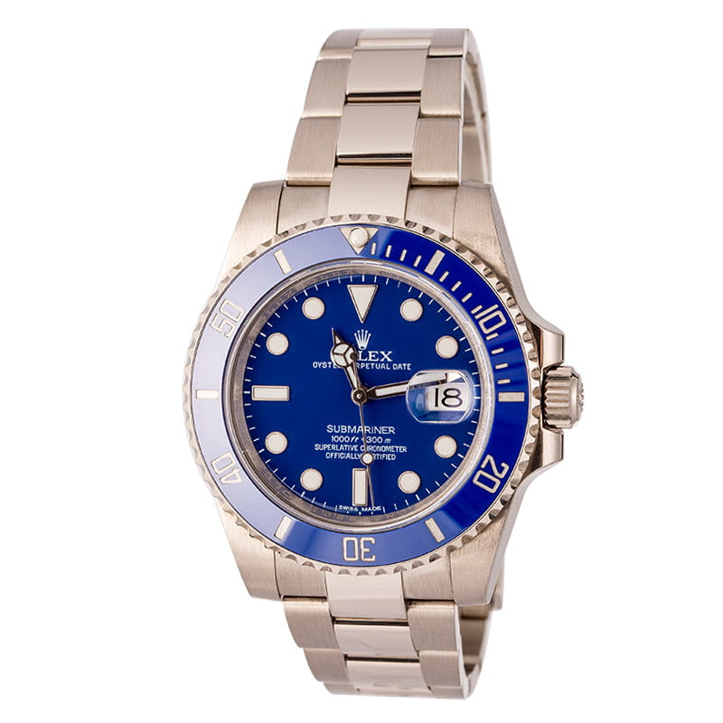 Used Rolex Submariner 116619 'Smurf' White Gold Oyster