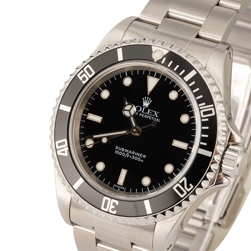PreOwned Steel Rolex Submariner 14060 Black Luminous Dial