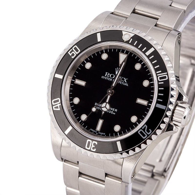 Used Rolex Steel Submariner 14060 Black Luminous Dial