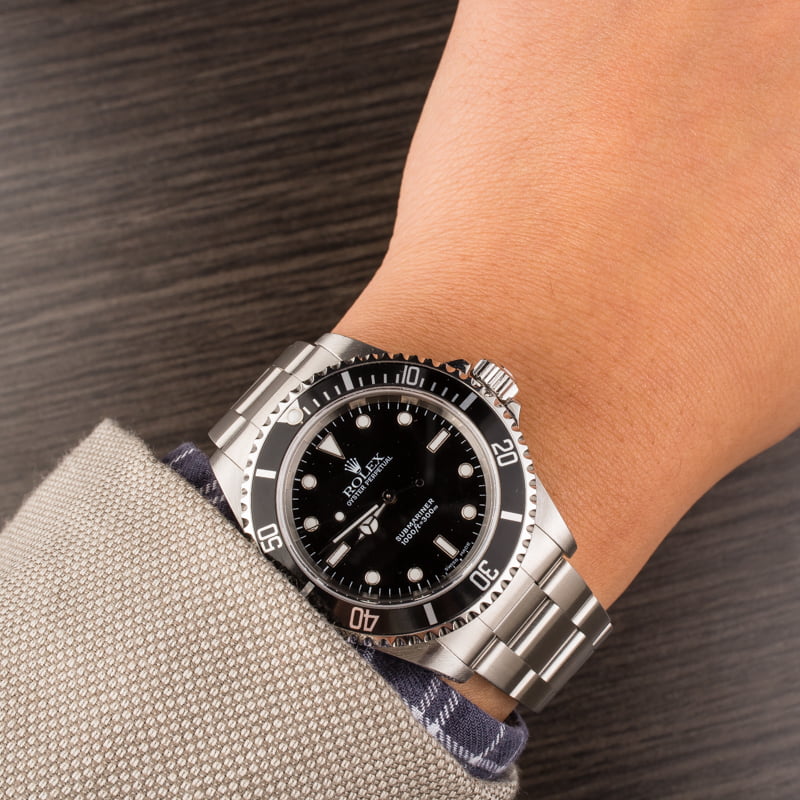 Used Rolex Steel Submariner 14060 Black Luminous Dial