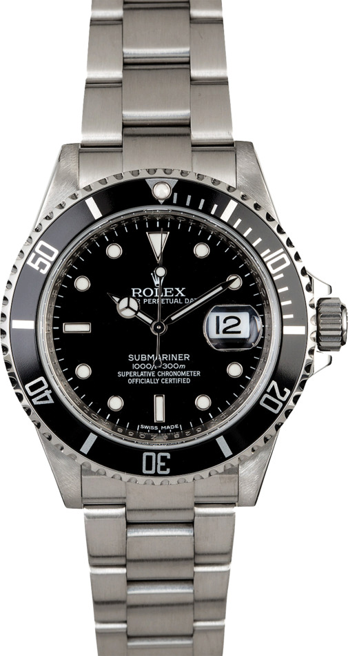 Certified Rolex Submariner 16610 Serial Engraved