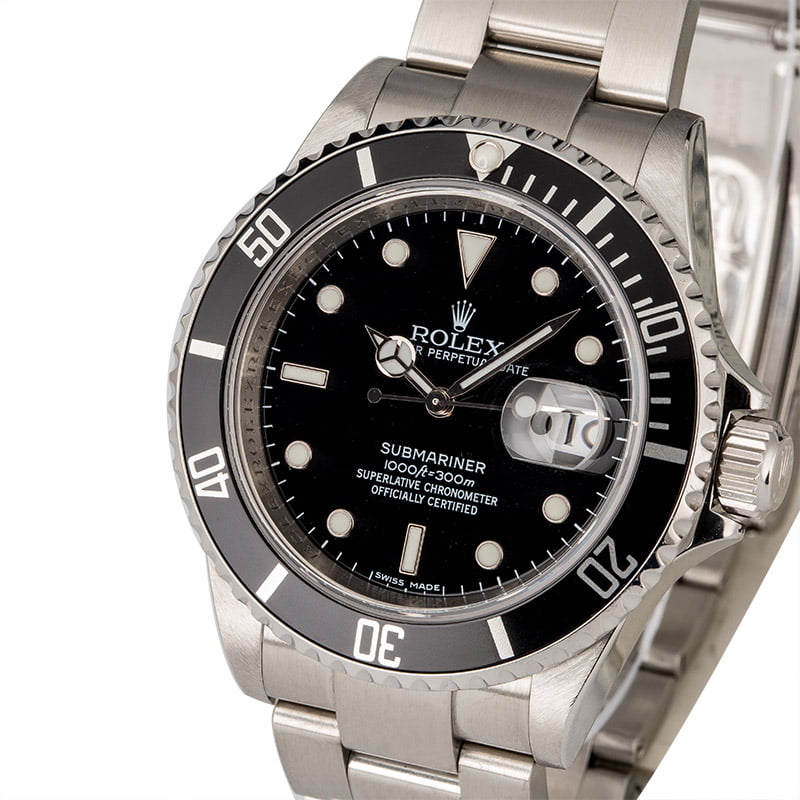 Used Rolex Submariner 16610 with Serial Engraved Rehaut