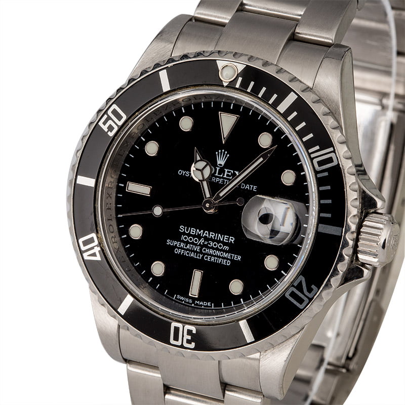 Men's Rolex Submariner 16610 Serial Engraved Rehaut