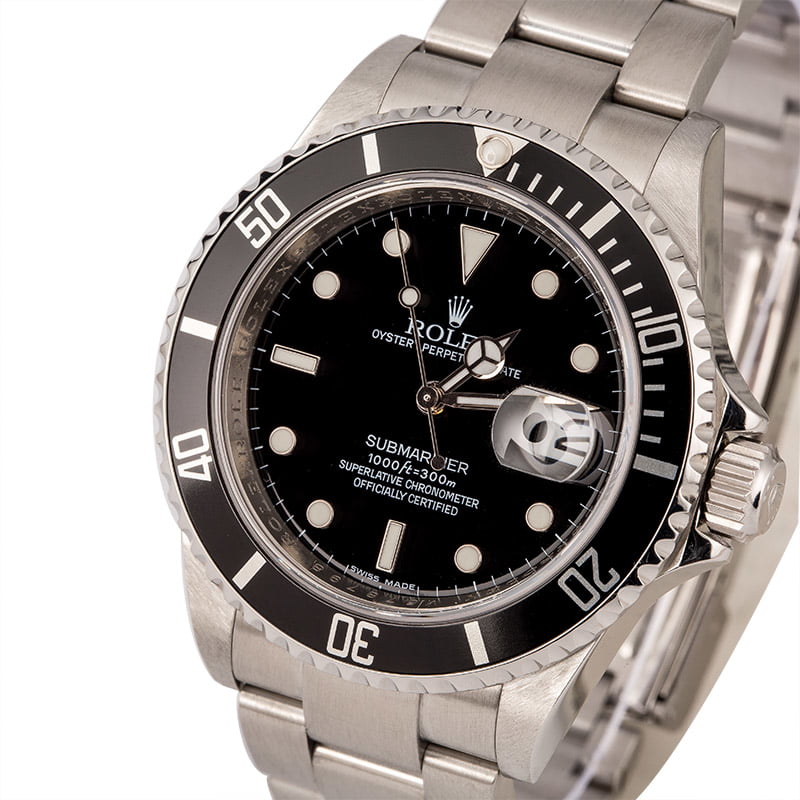 Used Rolex Submariner 16610 Oyster Bracelet Black Dial