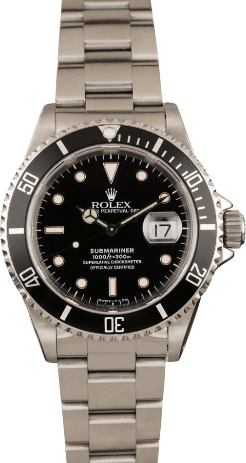 Used Rolex Submariner 16610 Stainless Steel Model T