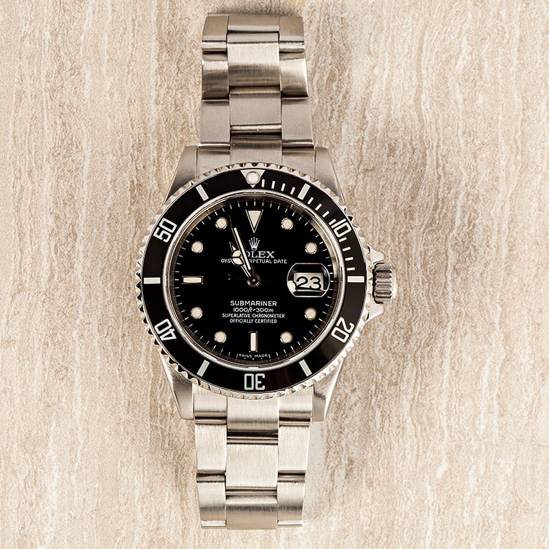 Rolex Steel Submariner 16610 No Holes