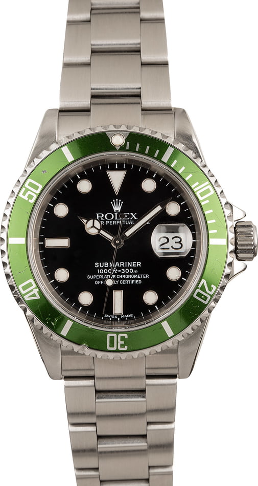 used rolex submariner green bezel