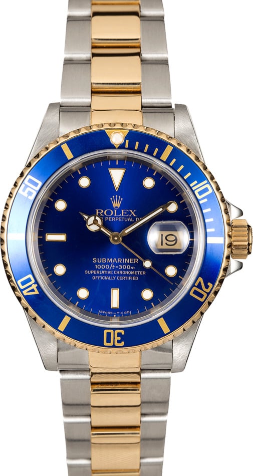 PreOwned Rolex Submariner 16613 Two Tone Oyster