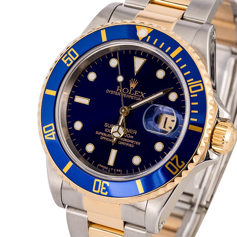 Rolex Submariner 16613 Blue Two Tone Men's Watch