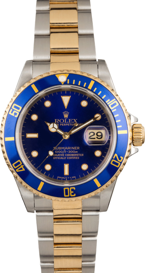Pre-Owned Rolex Submariner 16613 Faded Blue Dial