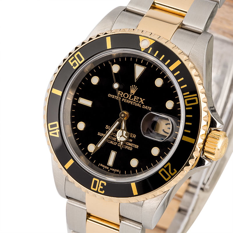 Pre-Owned Rolex Submariner 16613 Two Tone Oyster Band