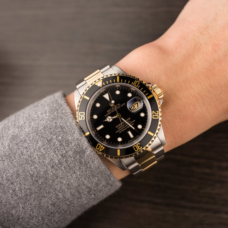 Used Rolex Submariner 16613 Black Tritium Dial