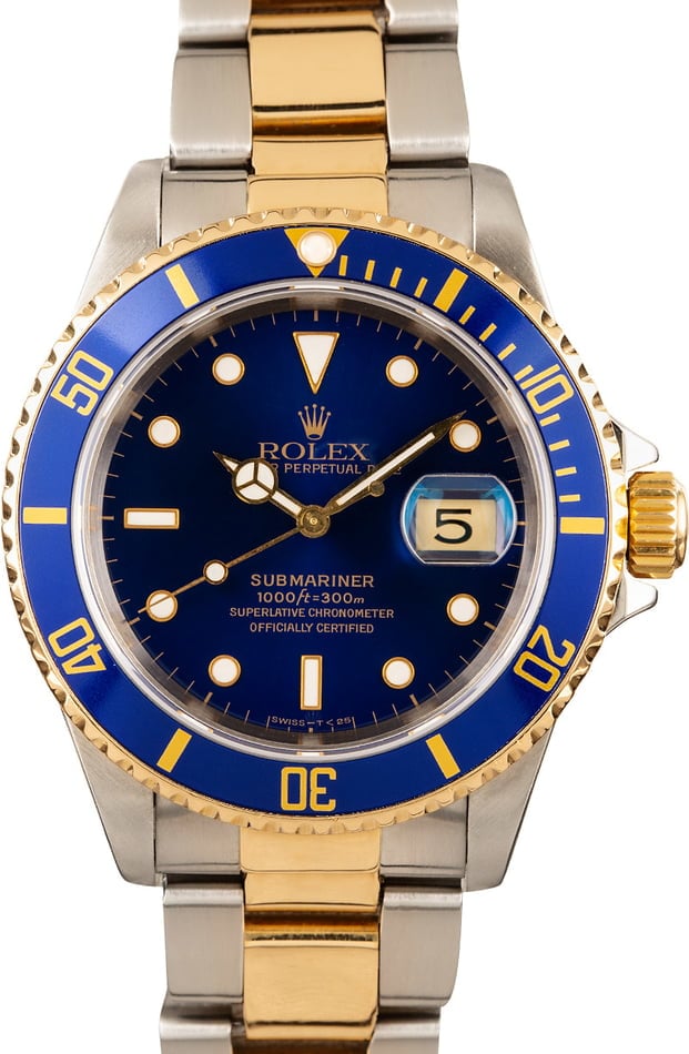 rolex submariner two tone 16613