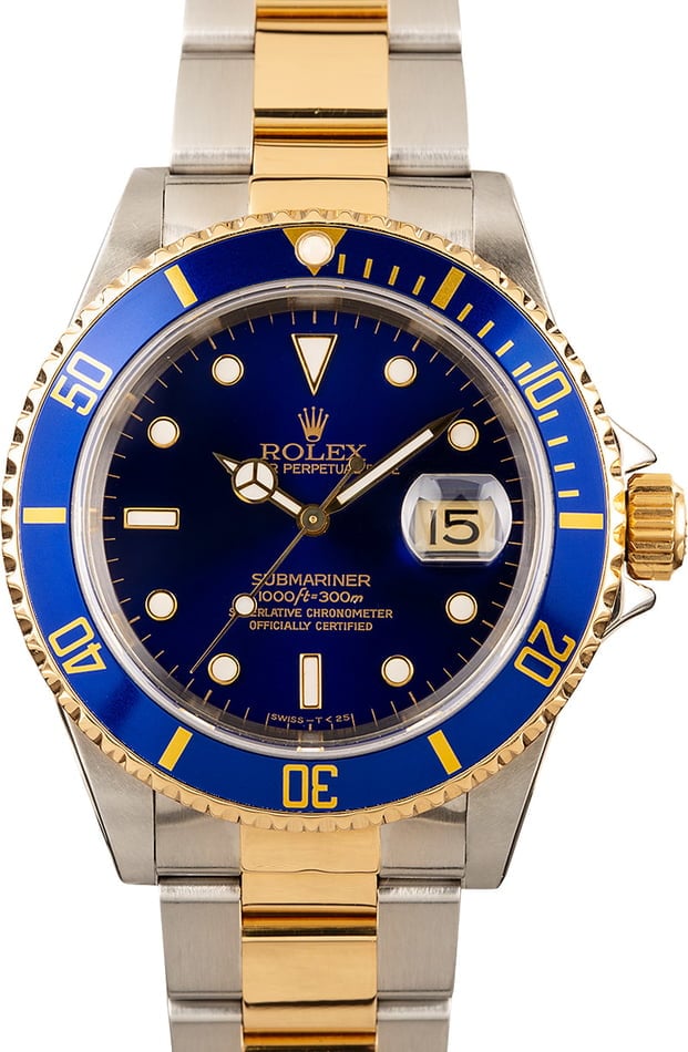 gold submariner blue