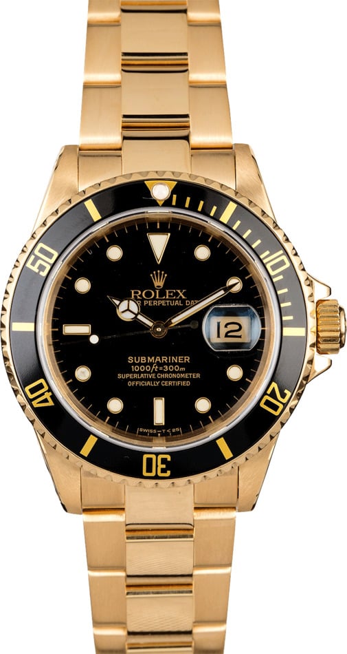 Rolex Submariner 16618 Yellow Gold Oyster Band
