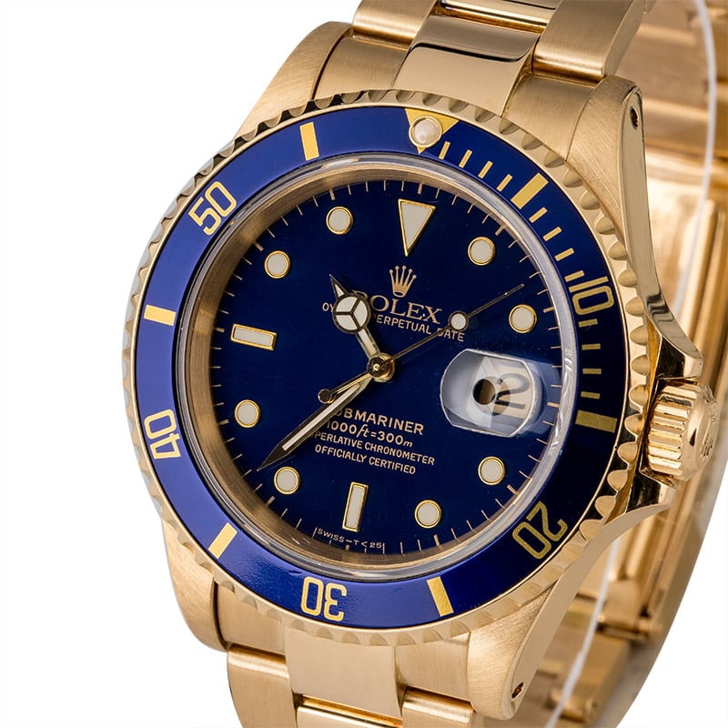 Used Rolex Submariner 16618 Blue Dial