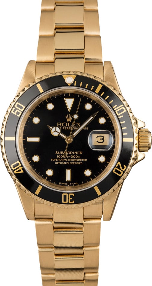 Used Rolex Submariner 16618 Yellow Gold Oyster Bracelet