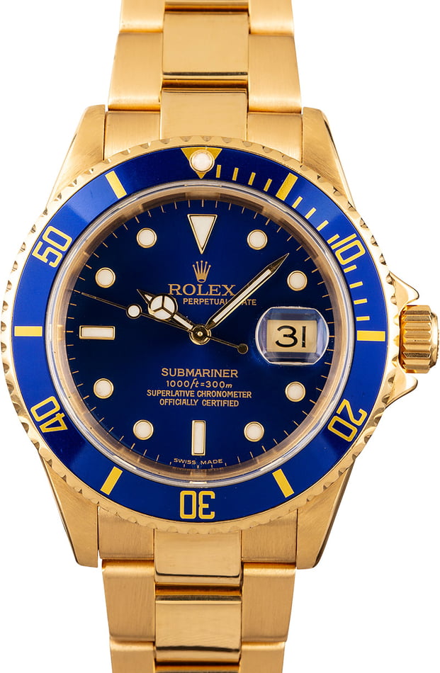 blue gold and silver rolex