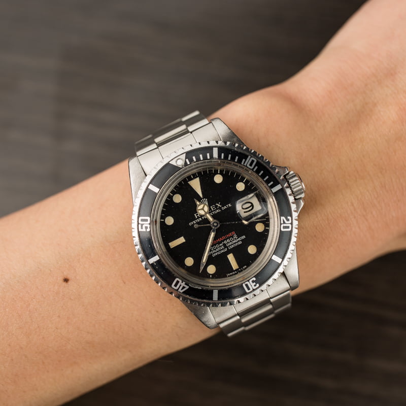 Vintage 1971 Rolex Red Submariner 1680 Matte Black Dial