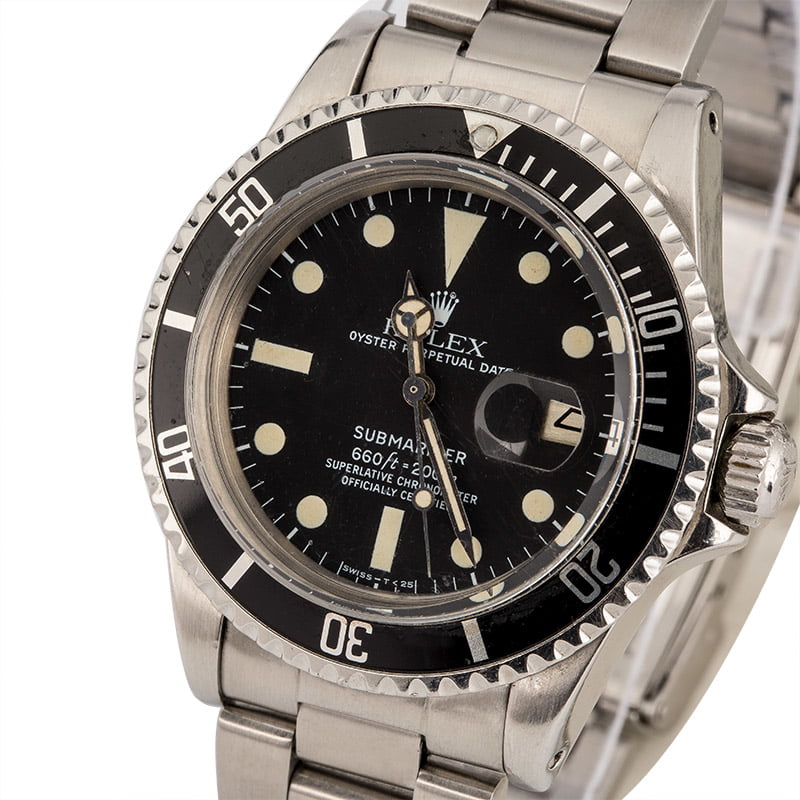 Vintage 1979 Rolex Submariner 1680 Black Matte Dial