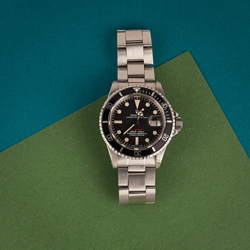 Vintage 1971 Rolex Red Submariner 1680 Watch