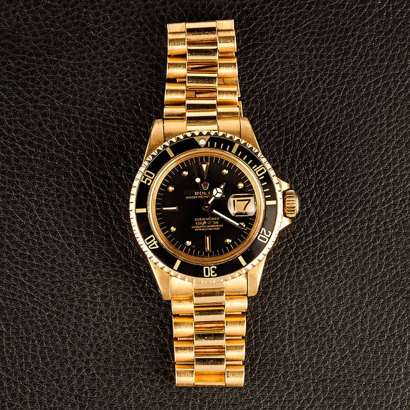 Vintage Rolex Submariner 1680 18k Yellow Gold