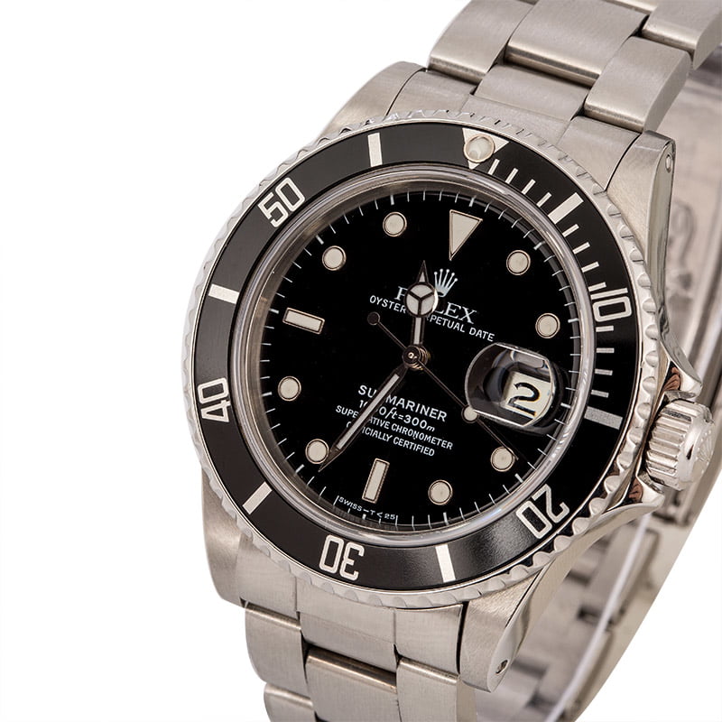 Pre-Owned Rolex Submariner 16800 Steel Oyster Bracelet