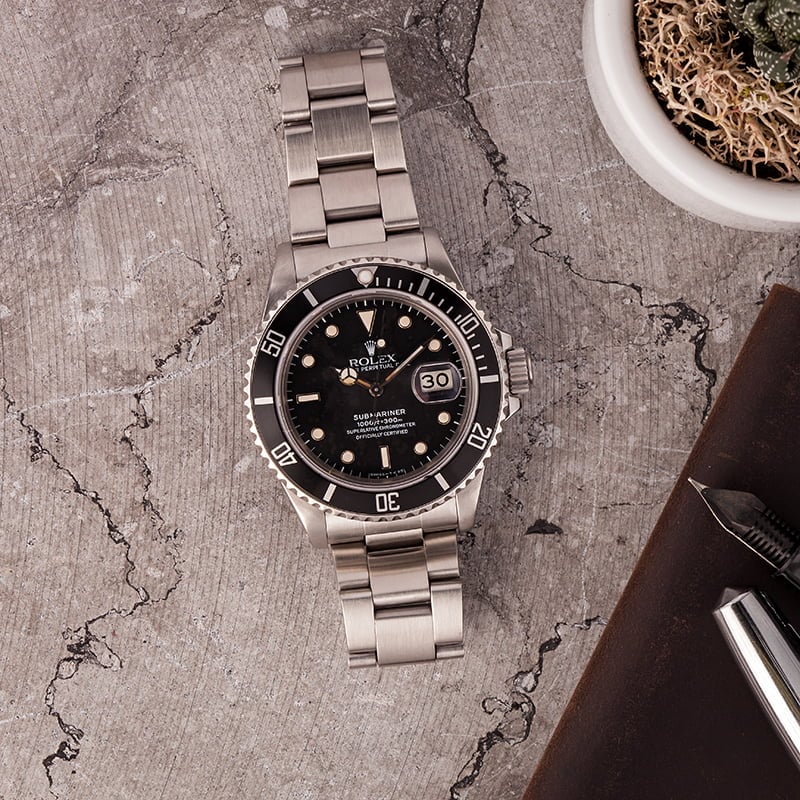 Used Rolex Submariner 16800 Black Dial 40MM