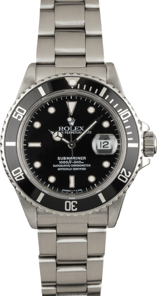 Used Rolex Submariner 16800 Black Tritium Dial