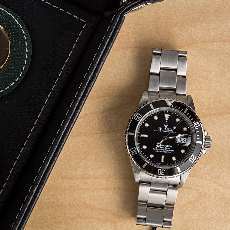 Used Rolex Submariner 16800 Black Tritium Dial