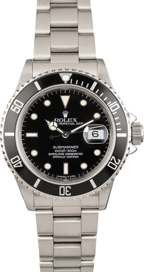 Pre Owned Rolex Submariner Black Dial 16800
