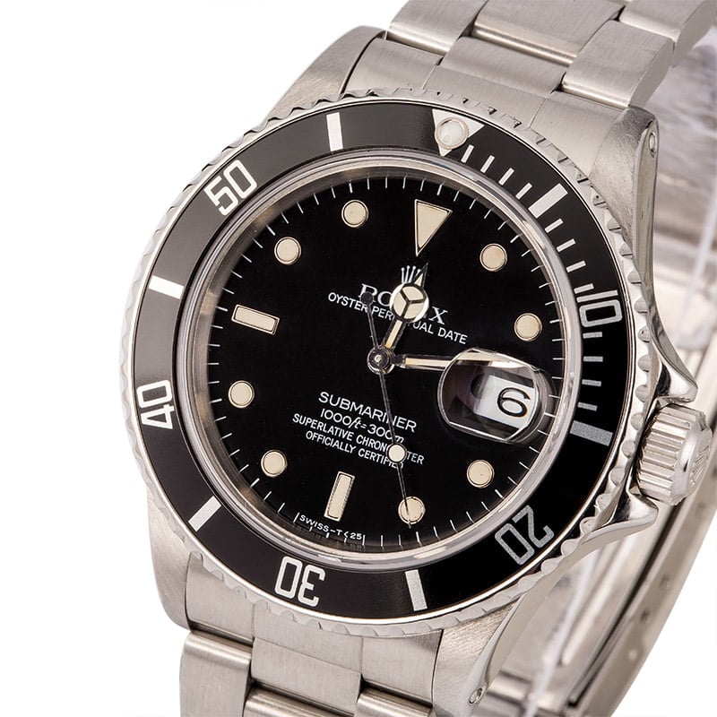 Pre Owned Rolex Submariner Black Dial 16800