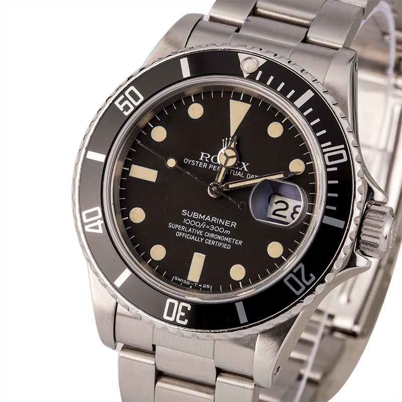 Vintage 1982 Rolex Submariner 16800 Matte Dial