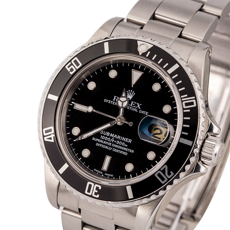 Used 40MM Rolex Submariner 16800 Feet First Dial