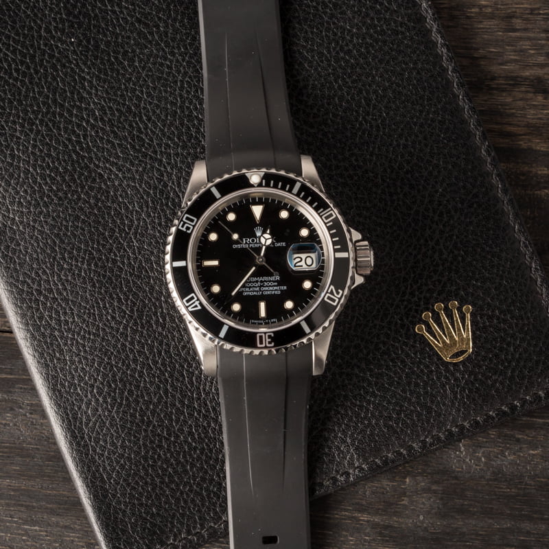 Pre-Owned Rolex Submariner 16800 Rubber Strap