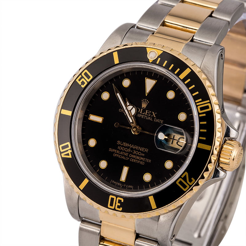 Pre-Owned Rolex Submariner 16803 Two Tone Watch T