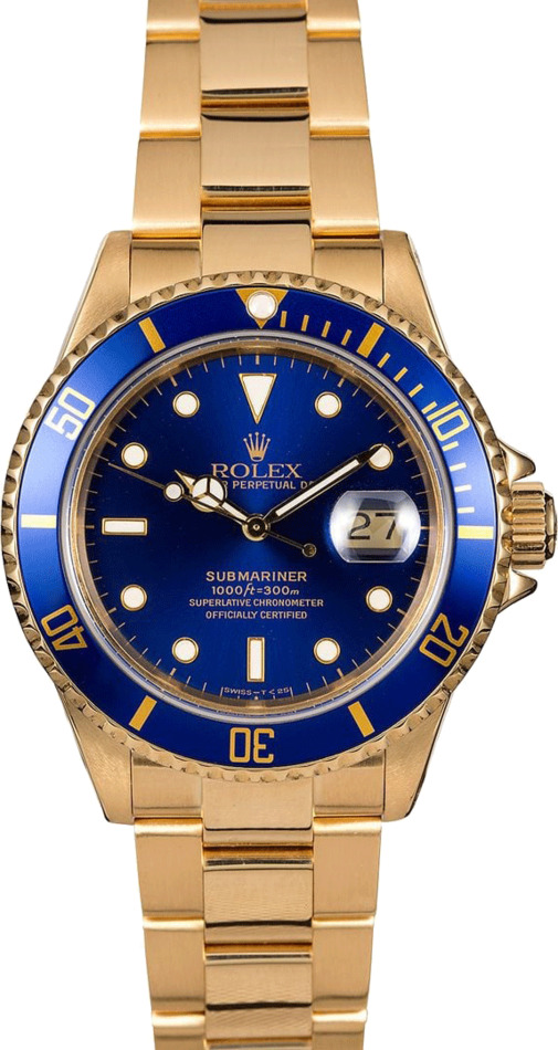 Men's Rolex Submariner 16808 Blue