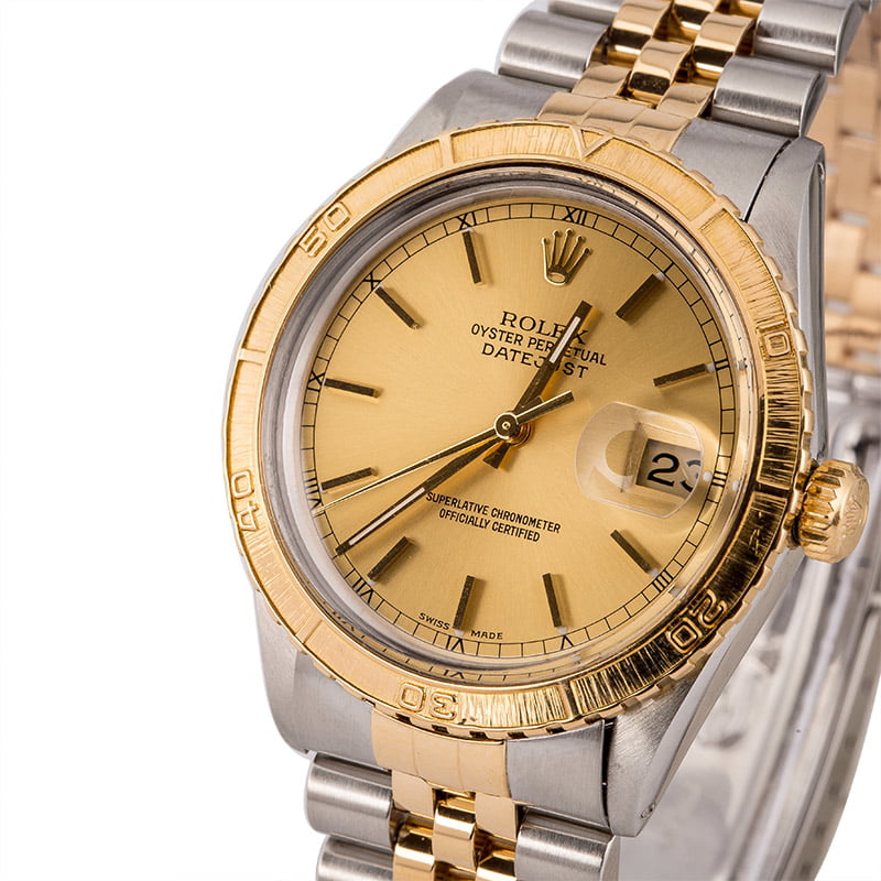 Pre Owned Rolex Thunderbird Datejust 16253 Champagne Dial