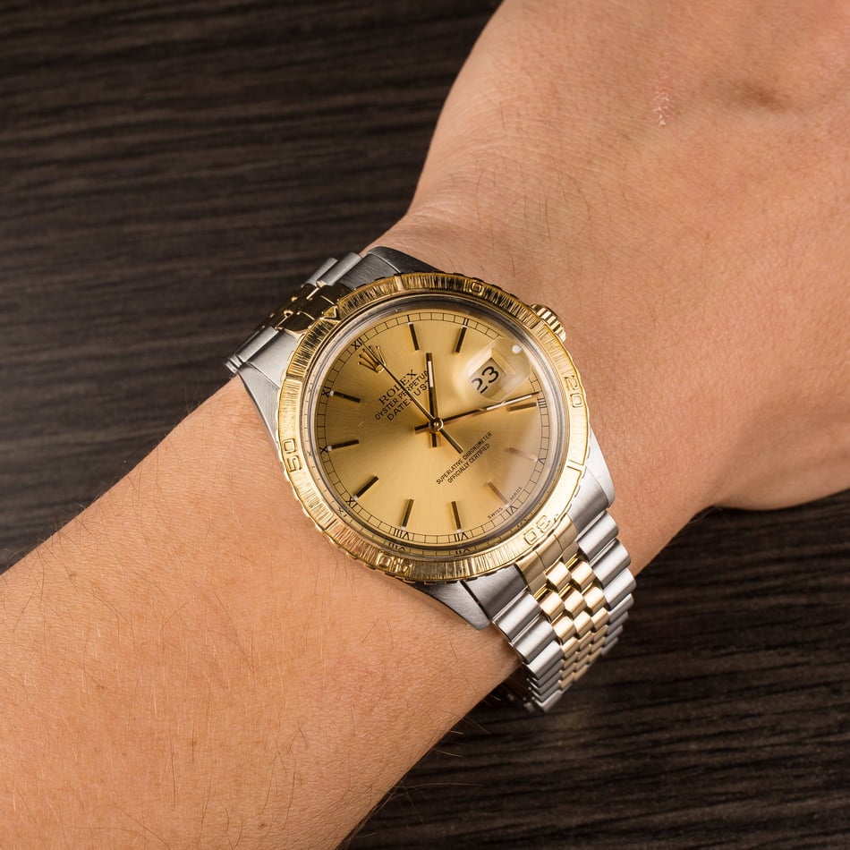 Pre Owned Rolex Thunderbird Datejust 16253 Champagne Dial