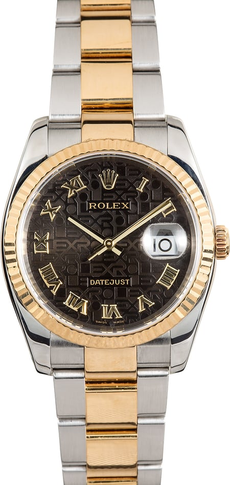 two tone datejust black dial